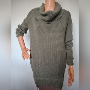 Pure + Good Olive Green Women's Cowl Neck Sweater Size XS